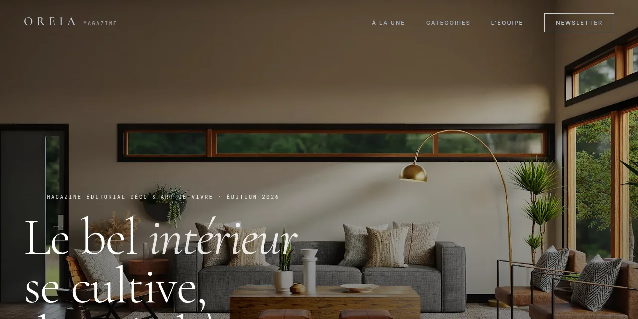 Aperçu du site OREIA Magazine