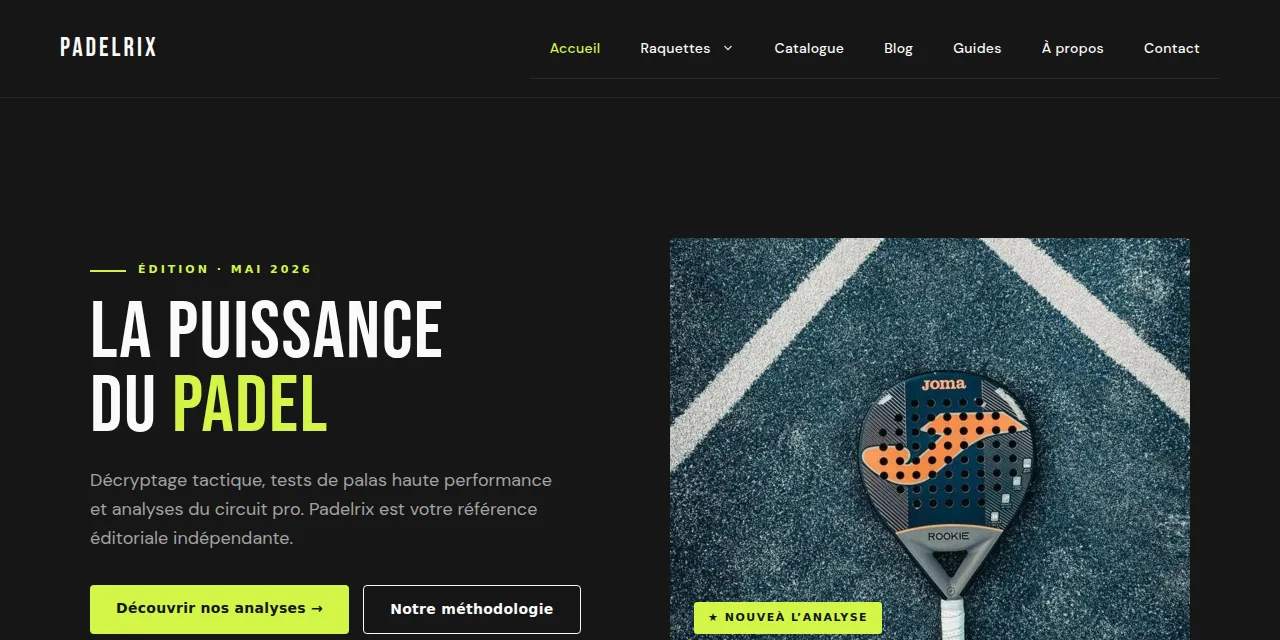 Aperçu du site Padelrix
