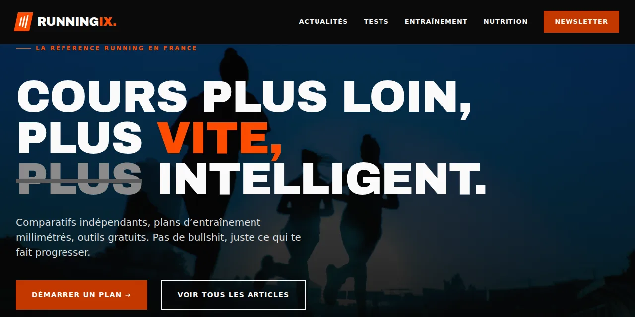 Aperçu du site Runningix